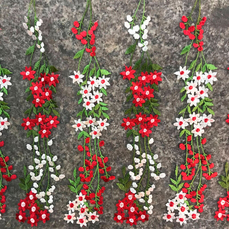 Placement Polyester Embroidered Fabric for Women's Wear Wholesale Supp 5